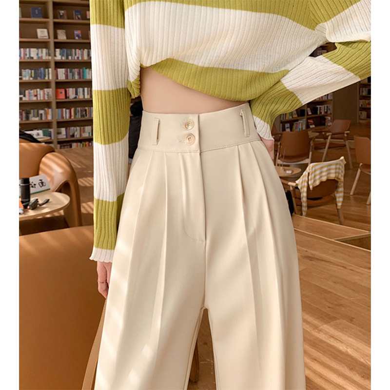 highwaist premium kulot new celana warna krem wanita kekinian