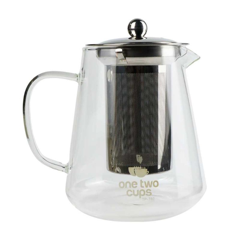 One Two Cups Teko Pitcher Teh Chinese Teapot Maker 700ml - TP-760 Transparan