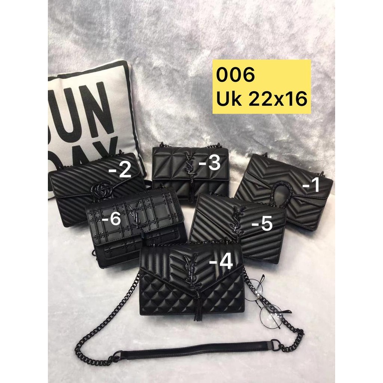 TAS SLEMPANG WANITA BLACK SERIES TAS SLEMPANG HITAM MOTIF