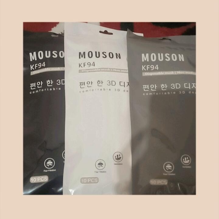 Masker KF94 Mouson Warna Hitam / Putih / Abu-abu / Blue Jeans / Pink / Nude Green