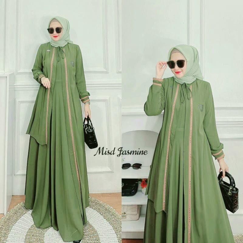 Baju Wanita Gamis Terbaru 2023 Miss Jasmine Dress Maxy Ceruty Babydoll Gamis Prewedding Aplikasi Renda Gaun Pesta Mewah Elegant