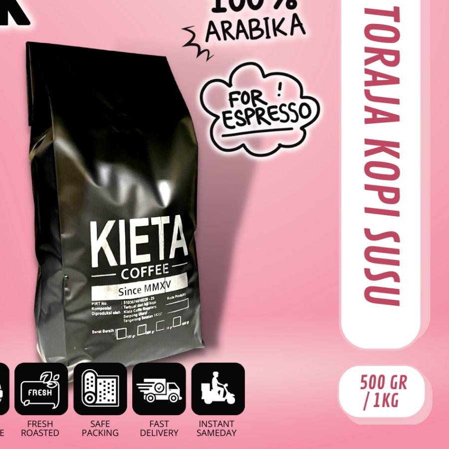 

℮ Biji Kopi Arabika Toraja Sapan untuk Kopi Susu / Espresso Blend 1kg ◌