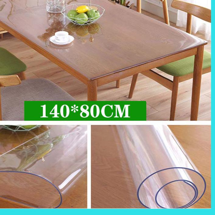 ➹ taplak meja pvc bening tebal anti air Plastik Mika Ukuran MM Alas Meja Makan ➶