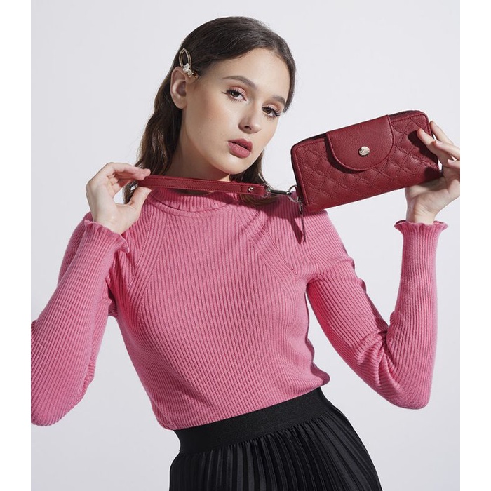 Dompet Sophie Martin Paris official promo terbaru original dompet wanita Roubaix maroon coral shopi 
