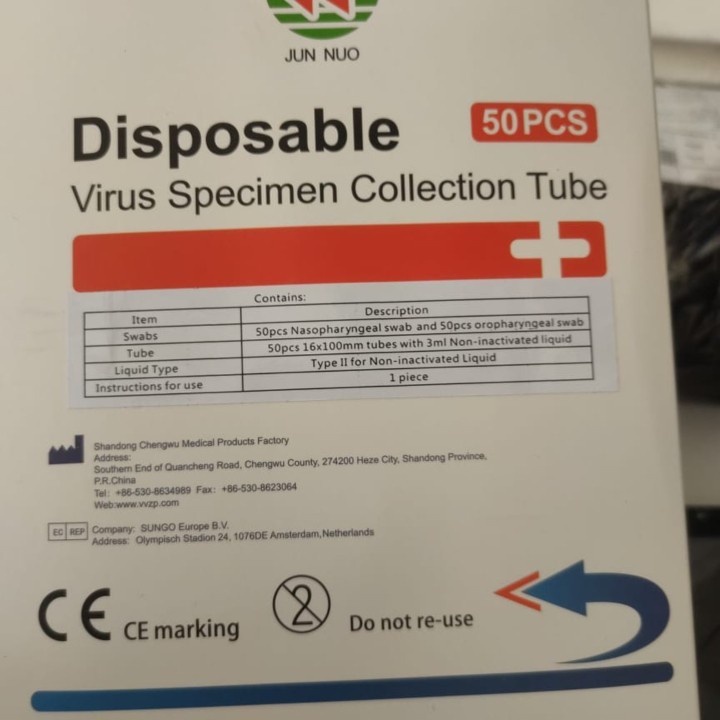 VTM (virus transport media) Jun Nuo double Swab non-inactive AKL - ECERAN