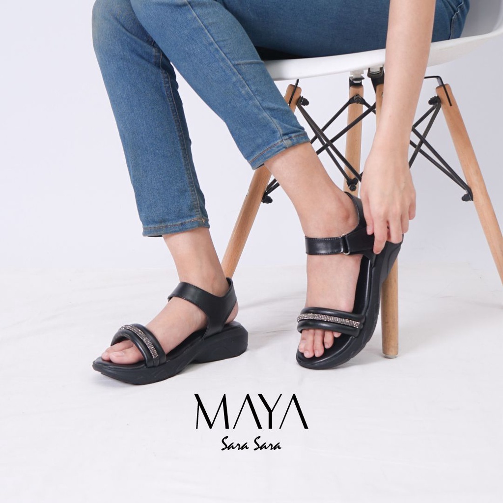 Sara Sara MAYA Sandal Wedges Wanita sandal tali terbaru