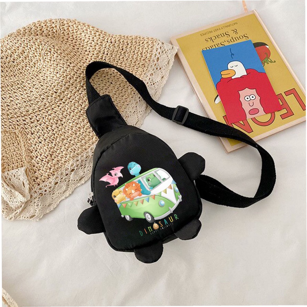 PVJ - Tas Selempang Anak Laki-laki dan Perempuan Terbaru Motif Dino Holiday TK Paud