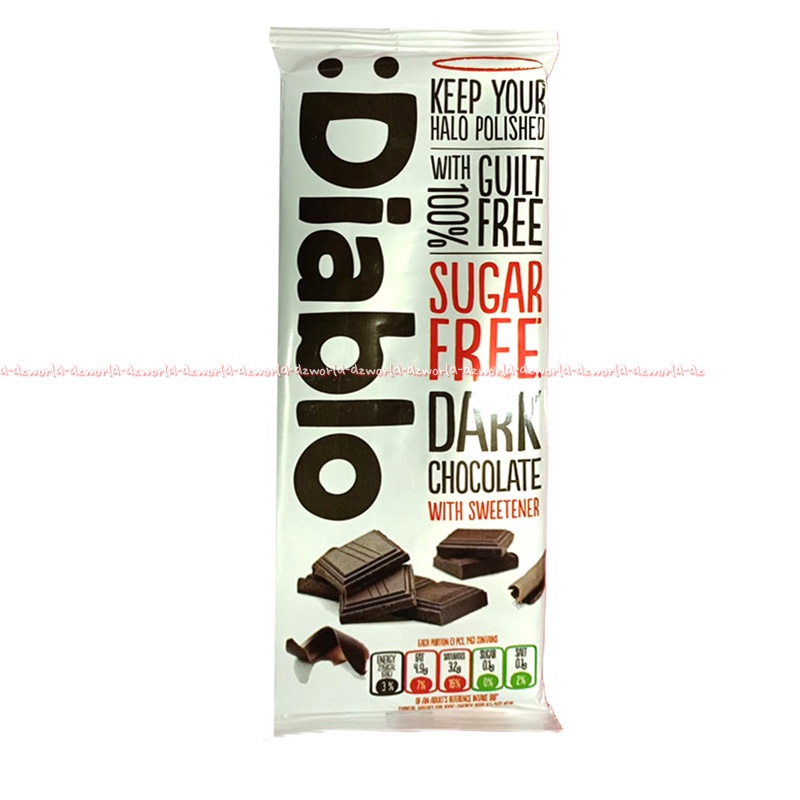 Diablo Dark 85gr Milk Dark Chocolate Sugar Free Guilt Free Coklat Tanpa Gula Cokelat Batangan Rendah Gula No Sugar Diabllo