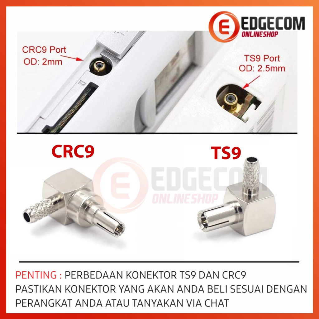 Konektor CRC9 Male elbow 90 degree RG316 Crimp Konektor Modem USB CRC9