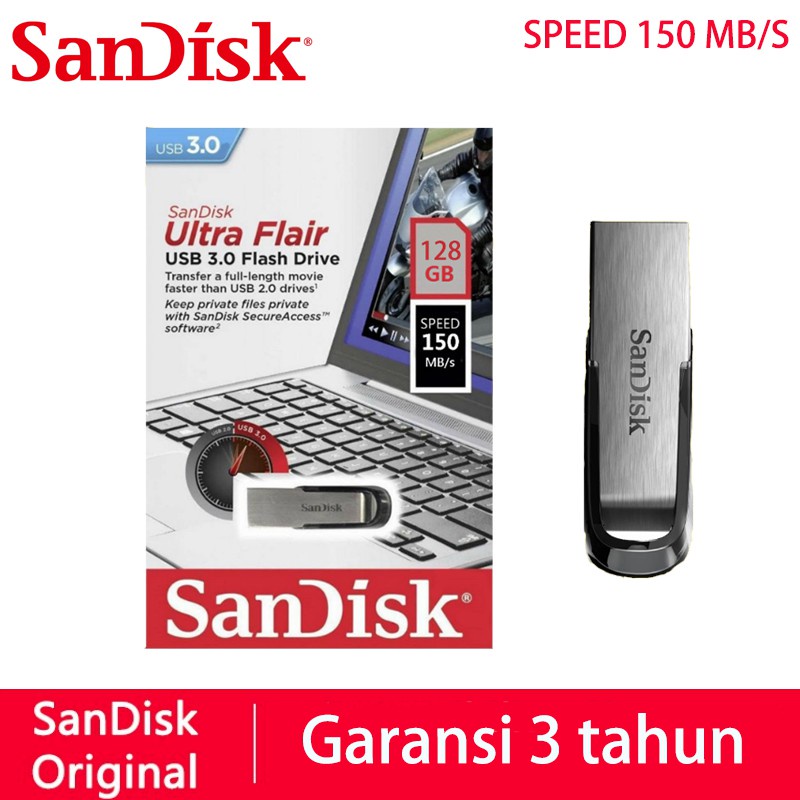 Flashdisk Sandisk ULTRA Flair CZ73 USB 3.0 Up To 150MB/S - 32GB/64GB/128GB original