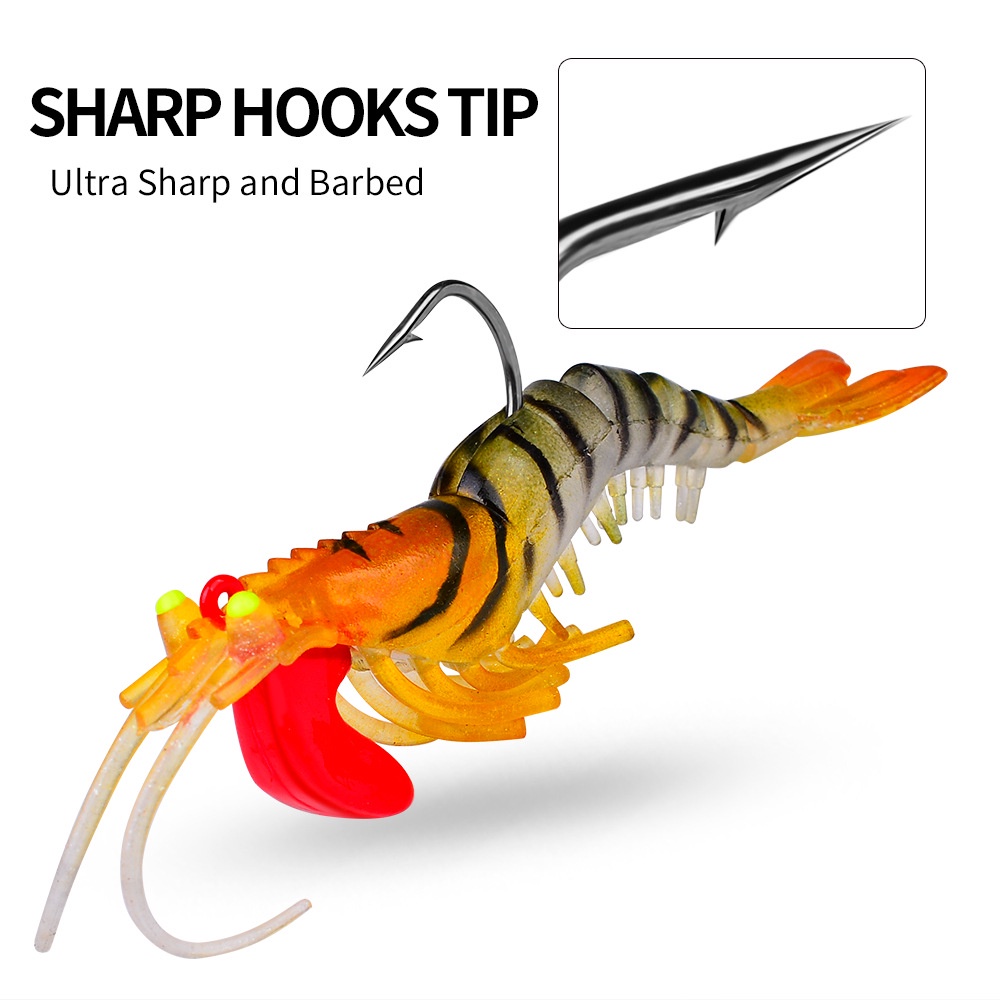 1Pcs 9cm 13g Plastik Lembut Udang Fishing Lure Swimbait Bass Wobbler Mancing Softbait Udang Luminous Kaitan Udang Umpan Tenggelam Umpan Pancing