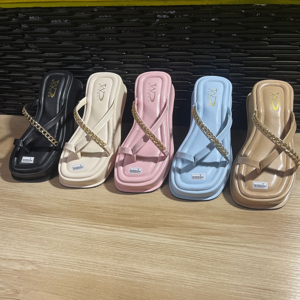 Winday LALISA - Sandal Platform Sandal Jepit Wanita Tali Rantai