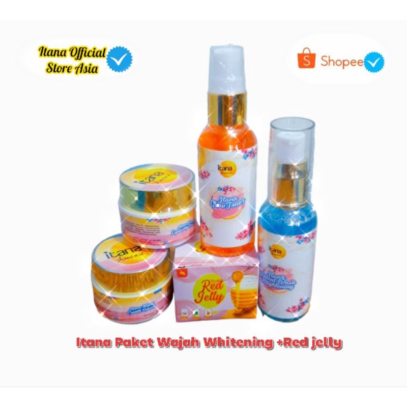 Itana Paket Wajah Whitening +Red jelly/ Paket Wajah Rejuve glowing BPOM