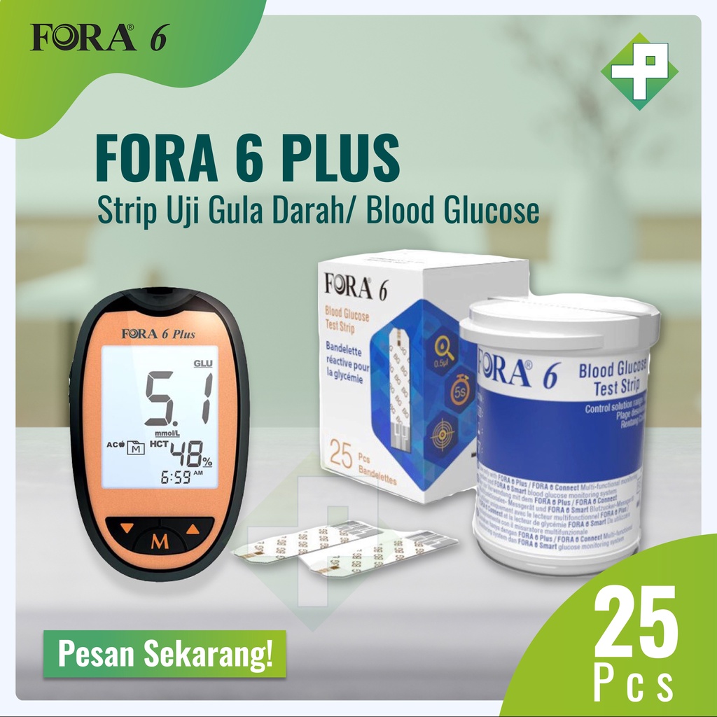 Fora 6 Plus Strip Gula / Glucose Test Strip isi 25's