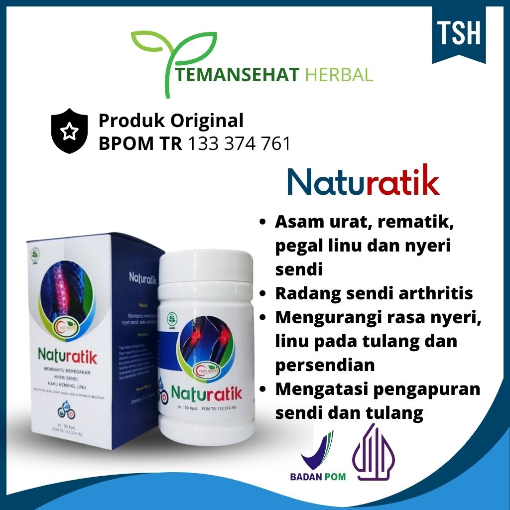 Naturatik obat asam urat asli herbal untuk nyeri sendi kaki lutut kaku rematik dan pegel linu