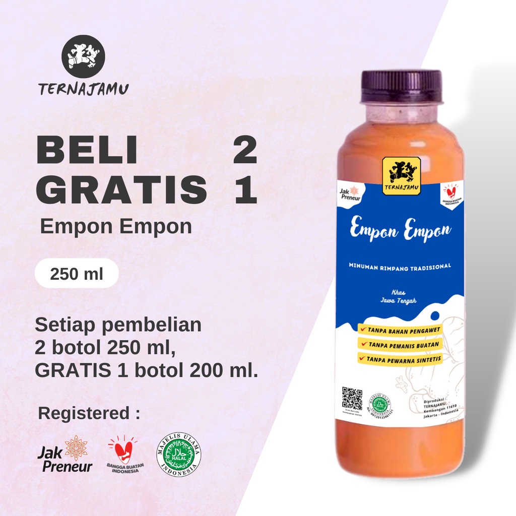 

Jamu Empon Empon / Jamu Tradisional Mpon Mpon / Jamu Imun Tubuh 250 ml - TERNAJAMU