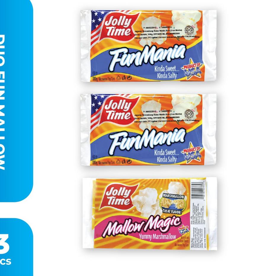 

See More Jolly Time - Paket Duo Fun Mallow (2FM, 1MM) - Mircowave Popcorn