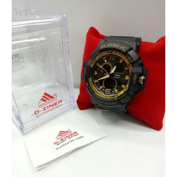 Jam Tangan Pria D-Ziner 8211 Original Double Time Tahan Air