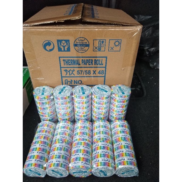 

Kertas Thermal 58 x 48 merk Fy Fax Asli Japan,Harga /roll dan bisa satuan