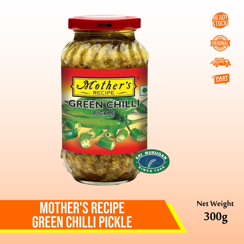 

MOTHER'S RECIPE GREEN CHILLI PICKLE 300GM