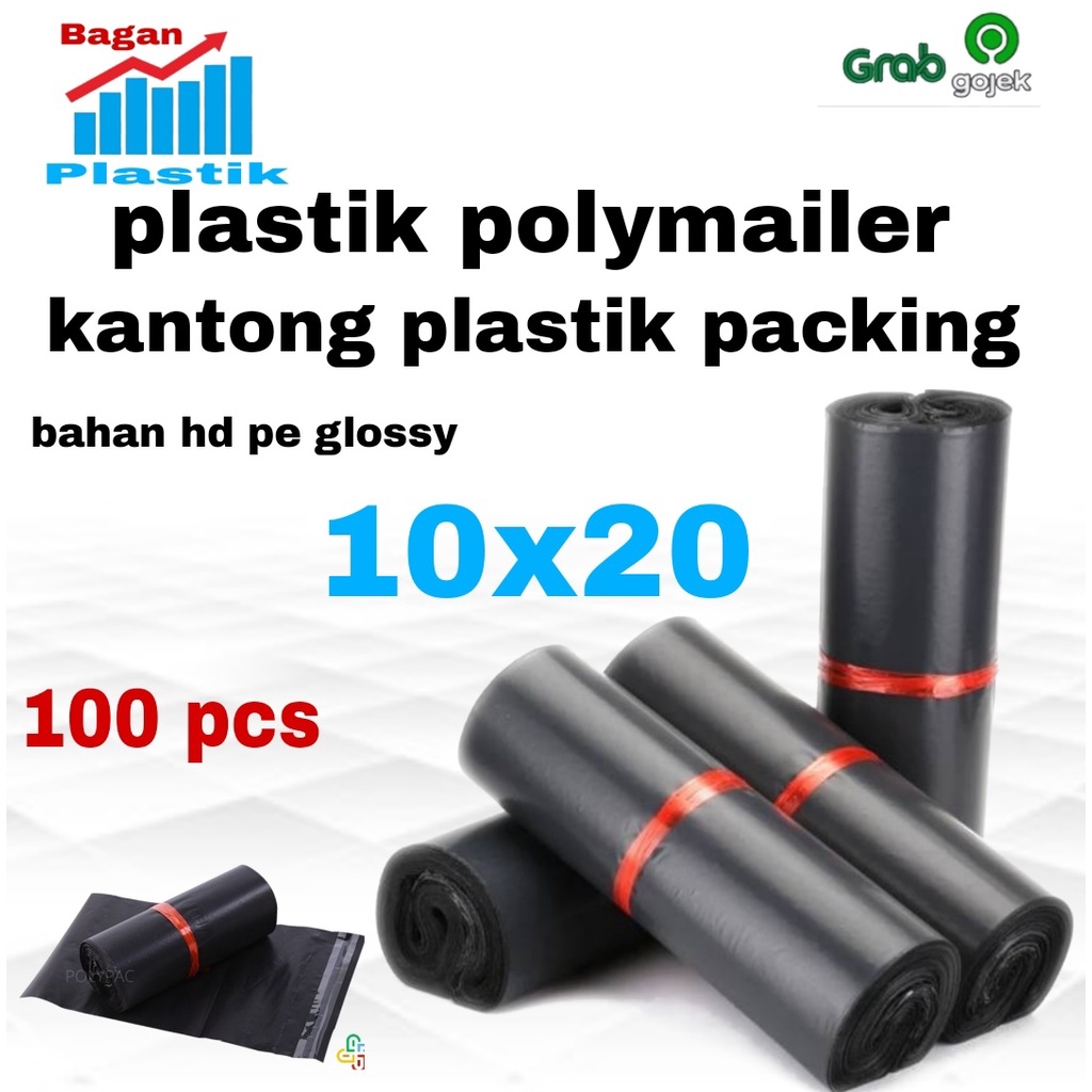 

Plastik Polymailer / Plastik Packingan Olshop Lem ukuran 10x20 cm