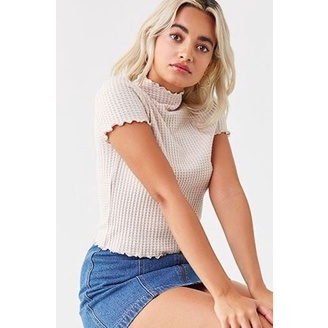 Forever21 Waffle Knit Highneck Top