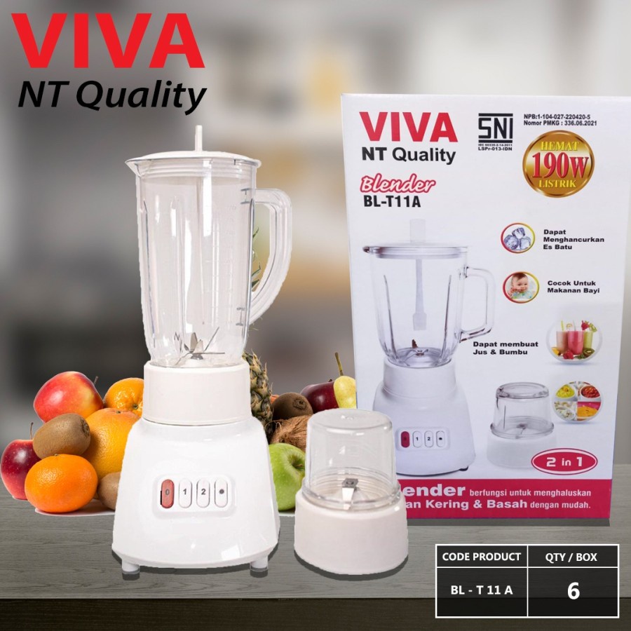 Blender Kaca 2 In 1 Murah NATIONAL Omega / VIVA BL-T11A / BLT11A Blender Bubur Bayi / Jus Buah / Juicer