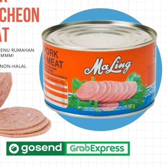 

☄ (Ready) Maling Pork Luncheon Meat Kaleng 397gr TTS (Daging Ham Babi Kaleng) ♛