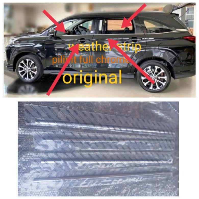 weather strip pilipit pintu luar mobil avanza xenia new 2022 chrome original set 4pcs