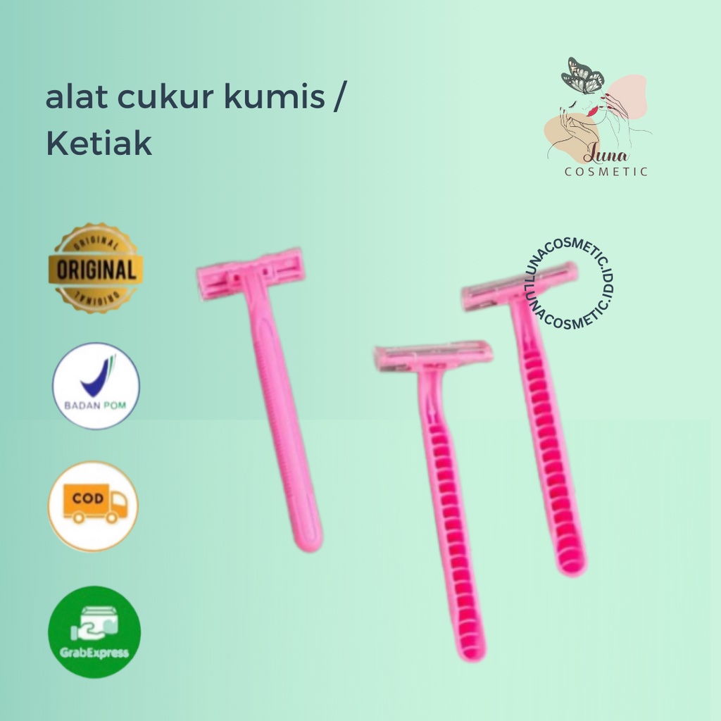 Alat Cukur Kumis Pink 3 Mata Pisau / Pencukur Bulu Ketiak