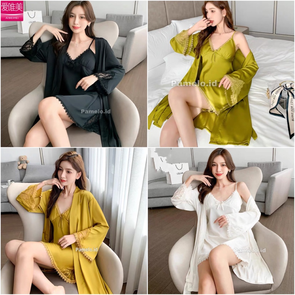 PAMELO COD D38 BAJU TIDUR IMPORT/KIMONO IMPORT/10 WARNA/FASHION WANITA