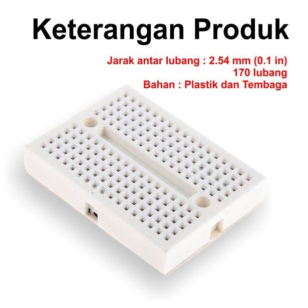 [HAEBOT] Breadboard Mini 170 Point Lubang Project Photo Board Solderless Komponen Belajar Arduino Kecil Merakit Elektronika Mudah Bread Board