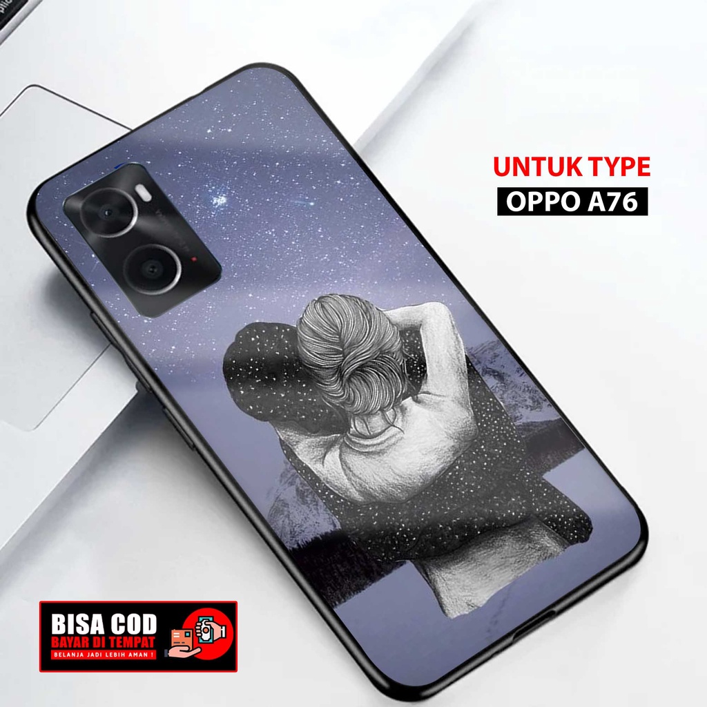 Case Oppo A76 Terbaru { STKR ] 2D Softcase Glass Kaca Oppo A76 (Case Hp) Oppo A76 (CASING HP) Oppo A