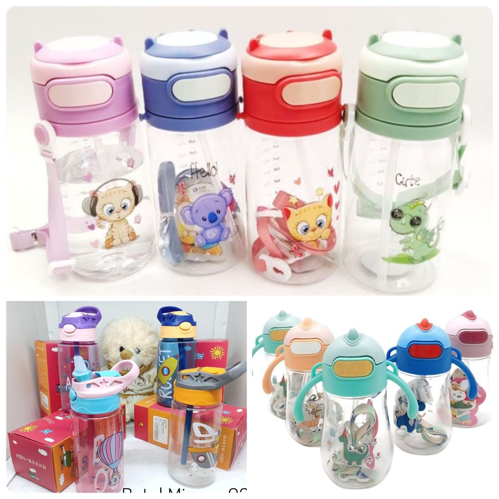 Botol Minum Anak Sedotan / Botol Minum Anak Sekolah / Gelas Training Anak Sedotan