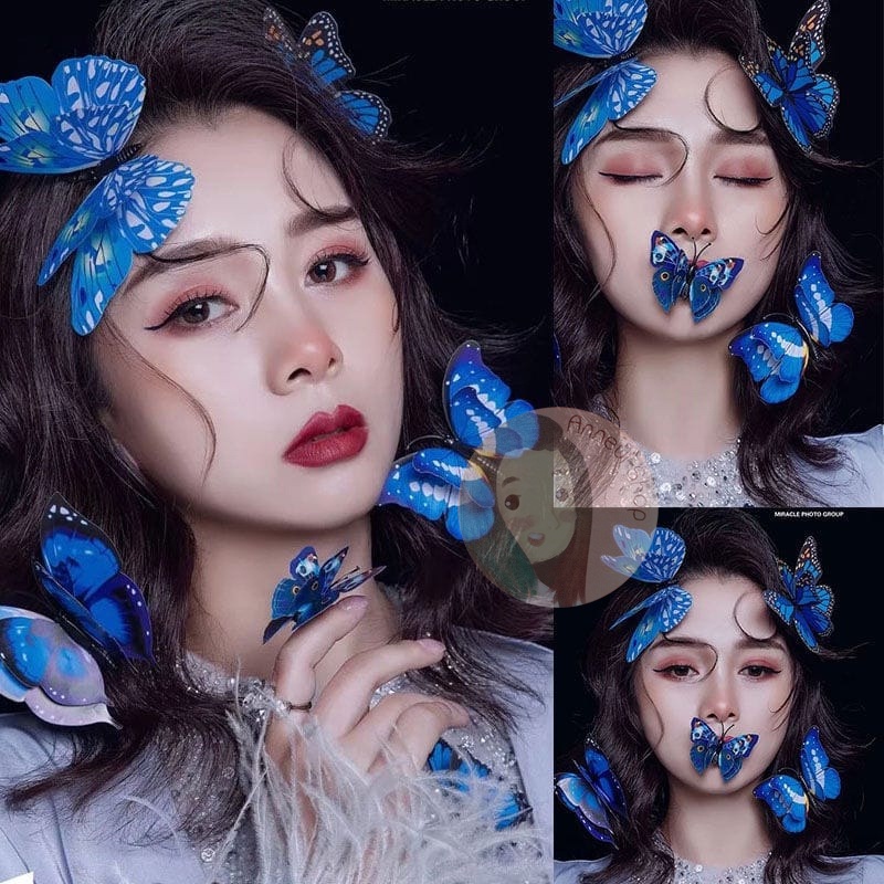 Butterfly Decoration Aesthetic Photo Prop Properti Foto Konten Video Content Kosmetik Garden Make Up Korean Style Korea Craft Hiasan Decorations Wedding Party Cosplay