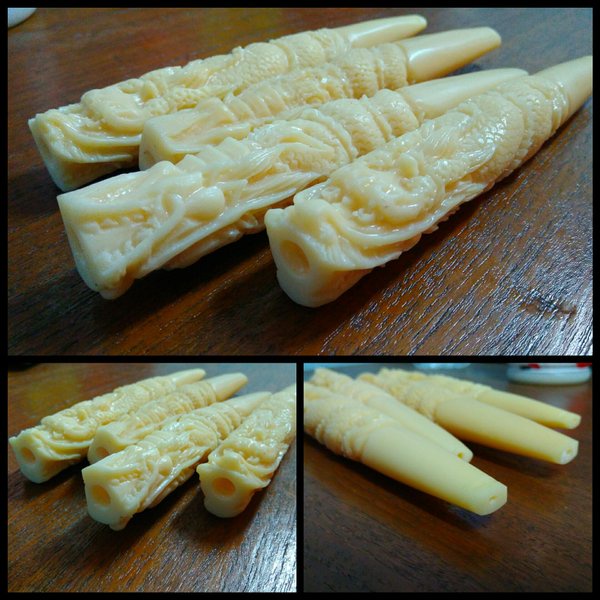 Cincin Batu Akik Pipa Tulang Tanduk Ukiran Naga FS44