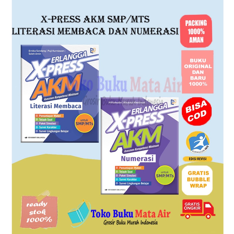 ORIGINAL ERLANGGA X-PRESS AKM SMP/MTS LITERASI MEMBACA DAN NUMERASI - LITERASI