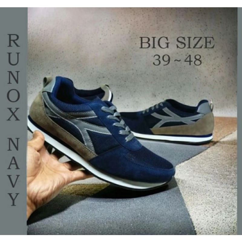 BIG SIZE SPORT 39-48 Sneaker Kets Pria Low Boots JUMBO.304 Running Basket Gym Sport Ukuran Besar Navy, 44