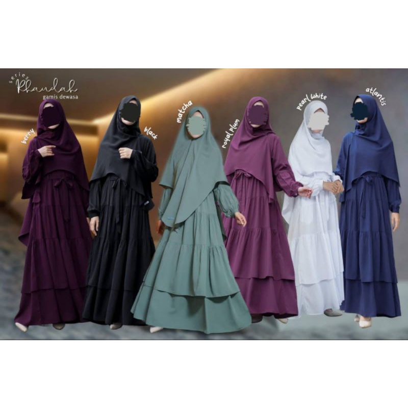 RHAUDAH FAMILY SERIES BY SHASHA GAMIS SYAR'I SET KHIMAR PED ANTEM FREE CADAR KEKINIAN / SARIMBIT MUS