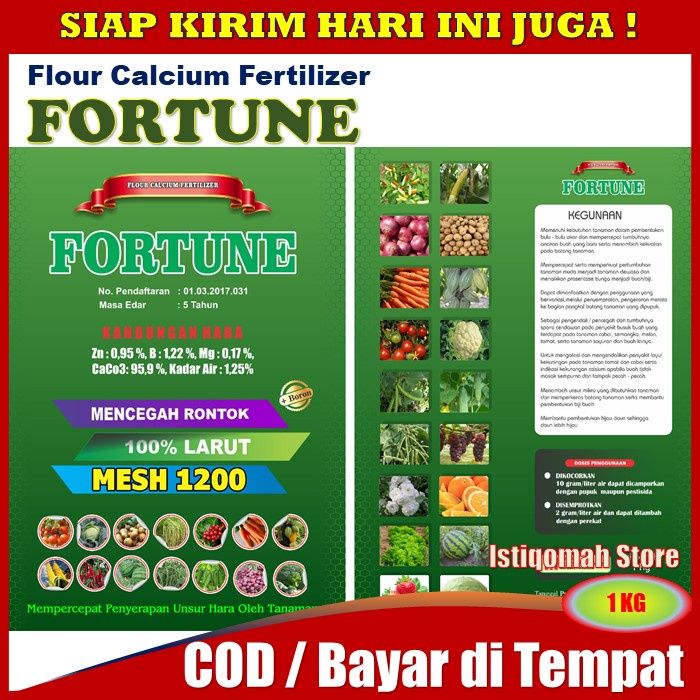 Pupuk Kalsium untuk Layu Fusarium Tanaman Tomat Paling Ampuh FORTUNE 1KG Obat Layu Daun Tanaman Tomat - Pupuk Anti Rontok Bunga dan Buah Tomat - Pupuk Busuk Buah Tomat yang Bagus Buah Tomat Lebat dan Besar