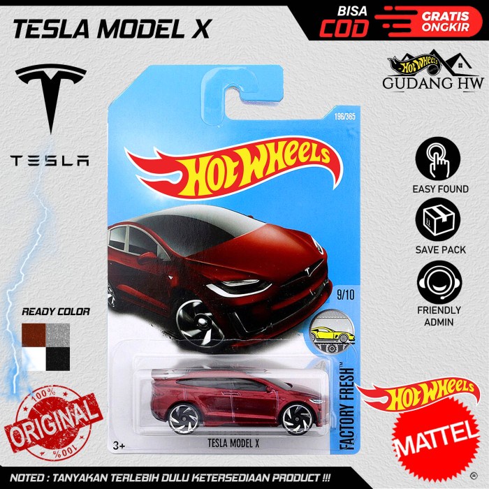 HOT WHEELS TESLA MODEL X EASY PACKED TERLARIS