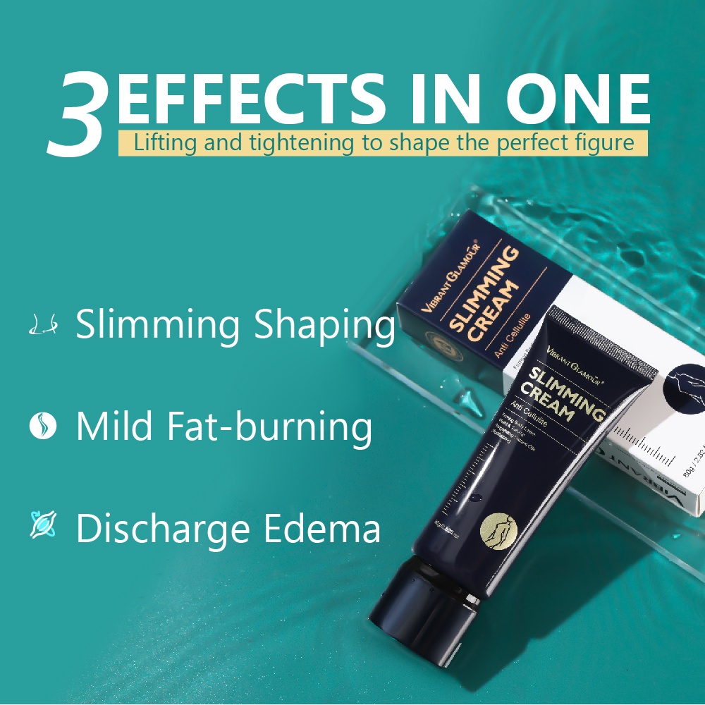 VIBRANT GLAMOUR Krim Pelangsing Badan Slimming Cream Body Slimming Gel Pembakar Lemak / Untuk Perut Paha dan Lengan Ringan dan Tidak Menyebabkan Iritasi 80Gr-Caffeine Slimming Cream