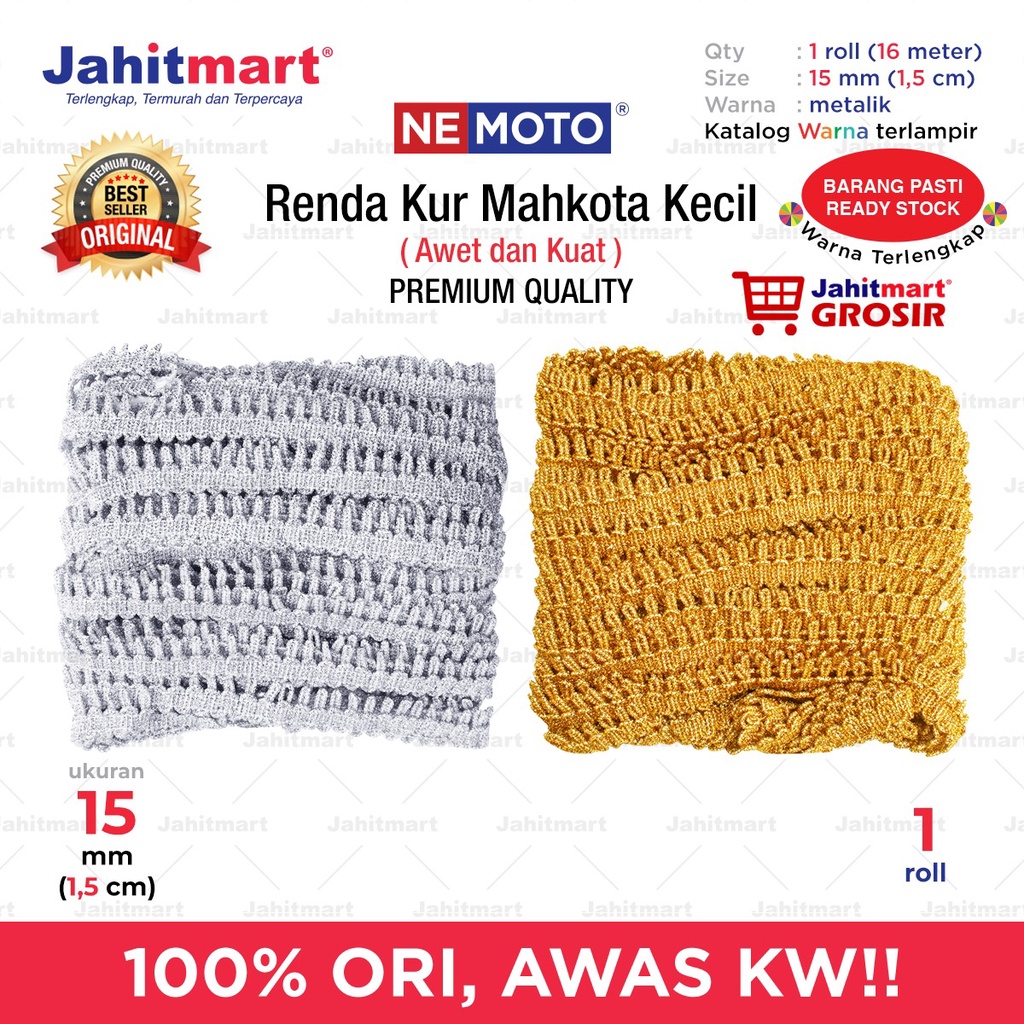 Renda Kur Mahkota Metalik Kecil Merk NEMOTO - Roll
