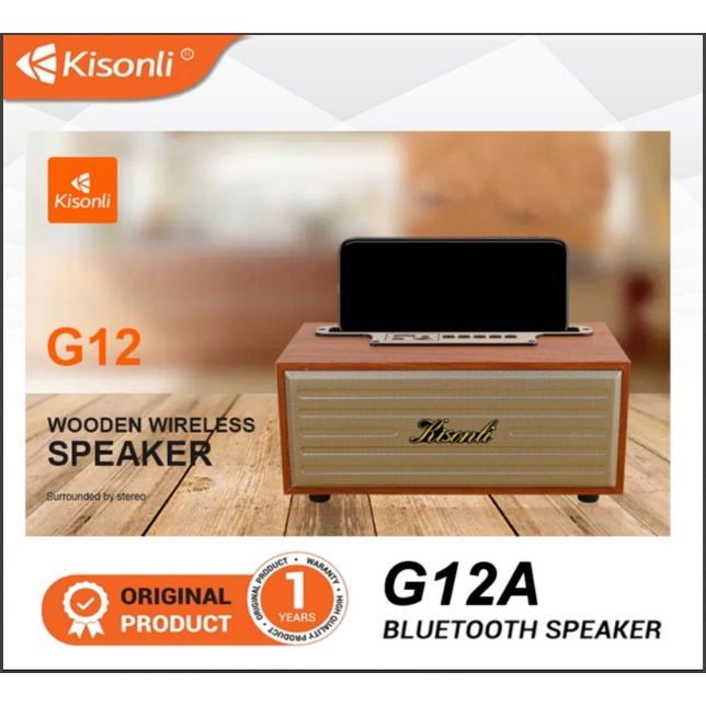 Speaker Bluetooth Classical Kisonli G12A Wooden elegant Deign