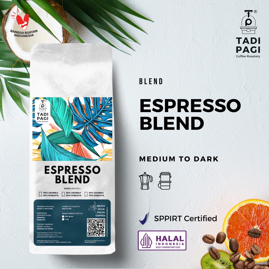 

Espresso Blend 500 gram Roast Bean Coffee Biji Kopi A50 R50