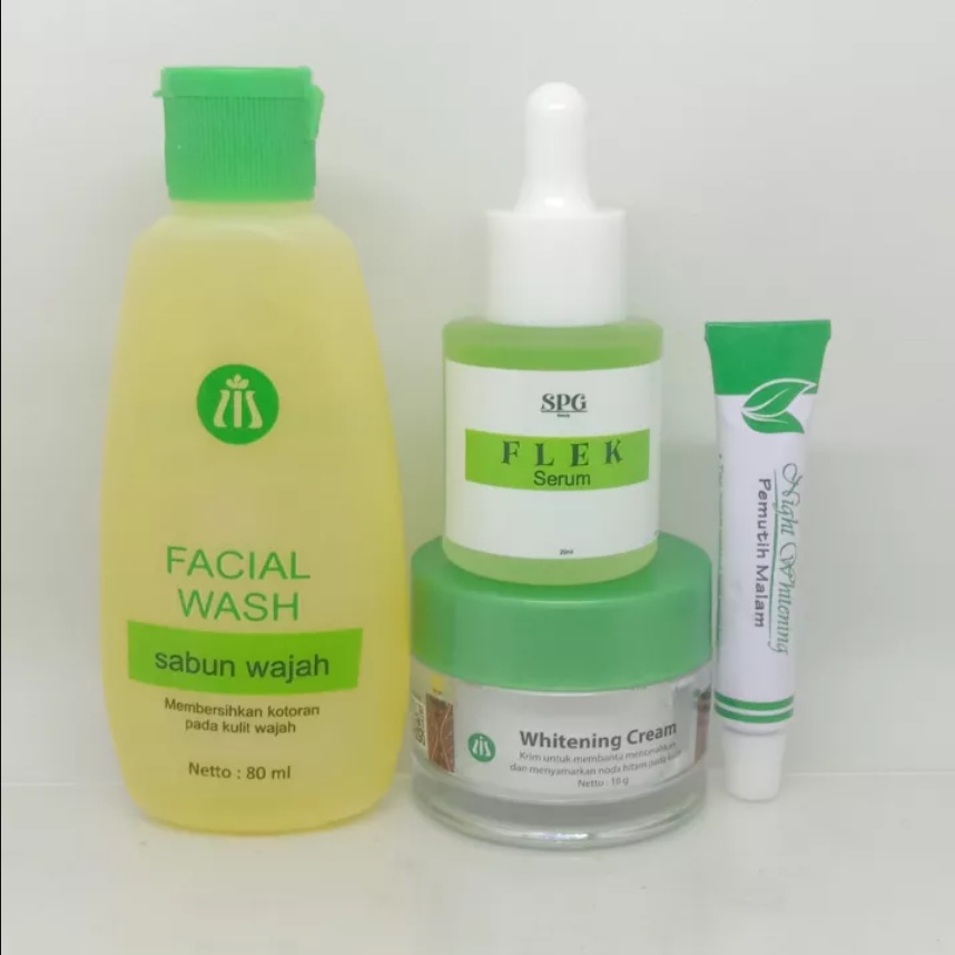 Cream penghilang flek hitam - Pemutih kulit wajah- PAKET [ 4IN 1 ] Facial Wash Liz Skincare + Whiten