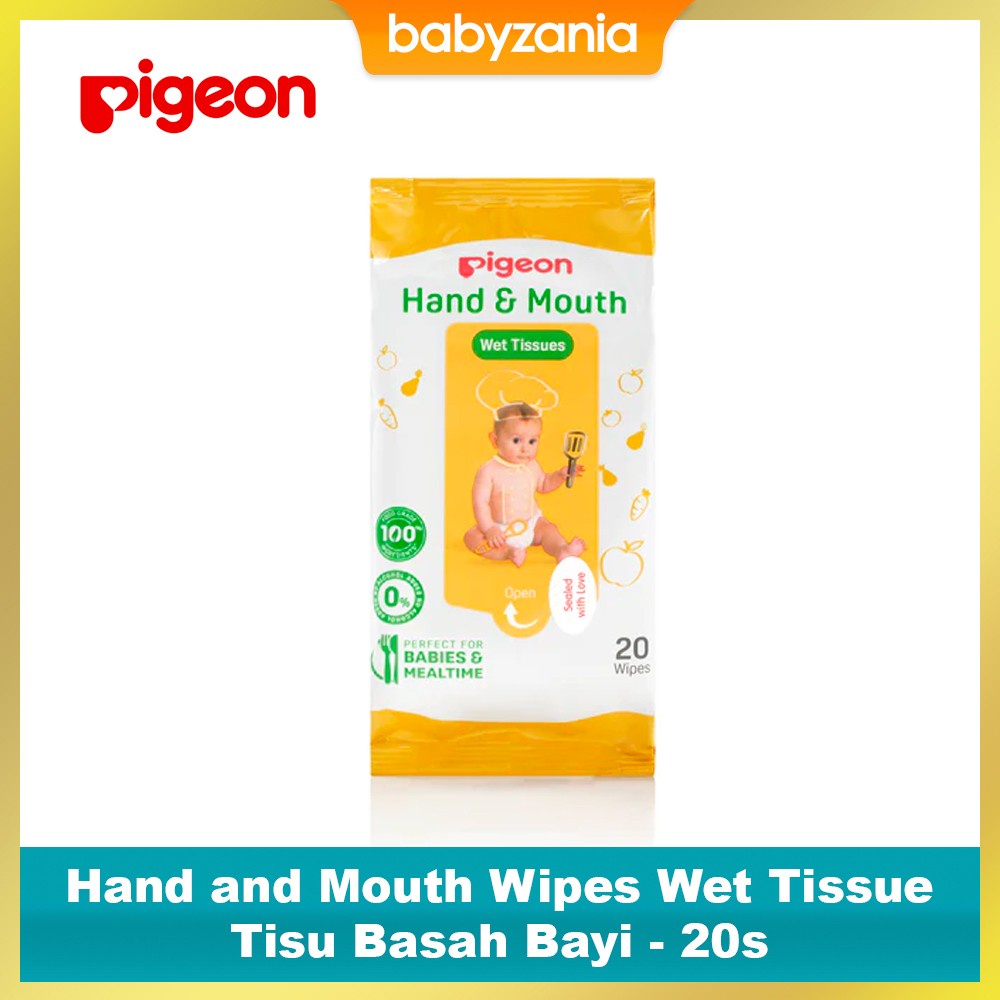 Pigeon Baby Hand and Mouth Wipes Wet Tissue Tisu Basah - 20 Sheets