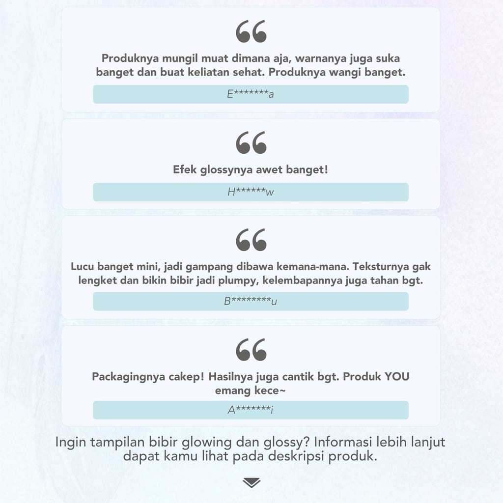 `ღ´ PHINKL `ღ´ Y.O.U Colorland Icy Glow Pelembab bibir | Lip serum | Lip oil