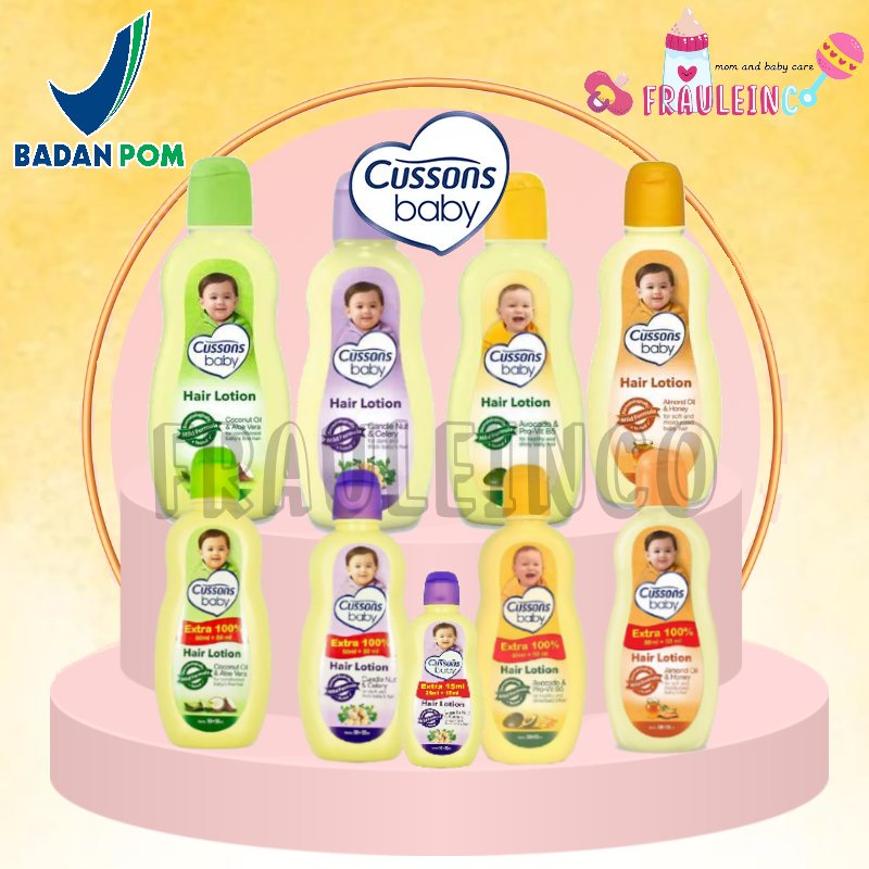 *FRAULEINCO* Cussons Baby Hair Lotion 35ml+15ml 100ml+100ml &amp; 50ml+50ml / Cusson Hair Lotion Bayi BPOM RESMI