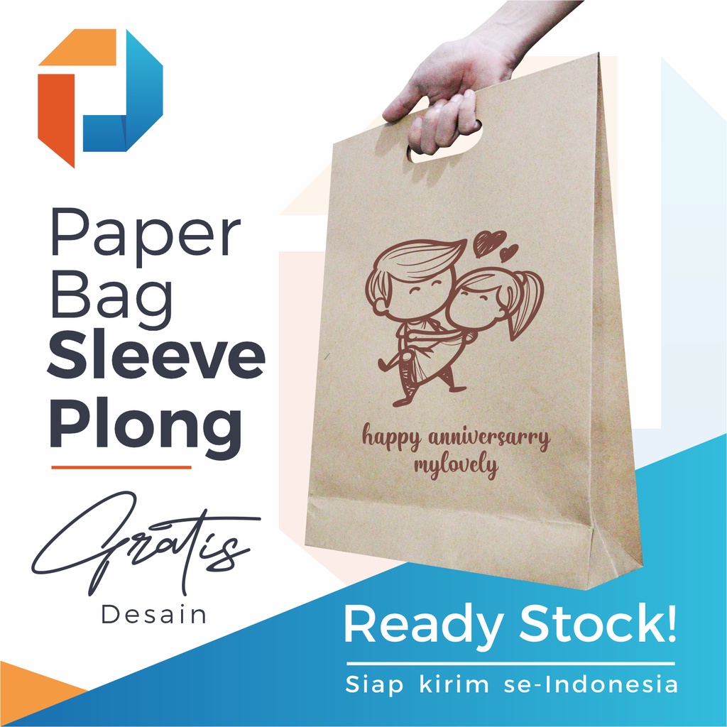 

Paper Bag (Tas Kertas) Sleeve Plong Coklat | Model Handle Lubang (Tanpa Tali), Pas Untuk Kemasan Fashion